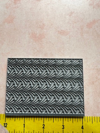 Art Deco Spout Flower polymer clay rubber stamp texture - Create Along 