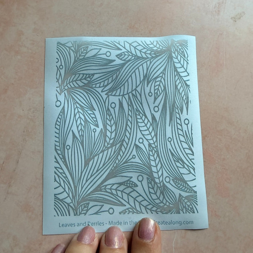 Silkscreen Stencil Leaves and Berries