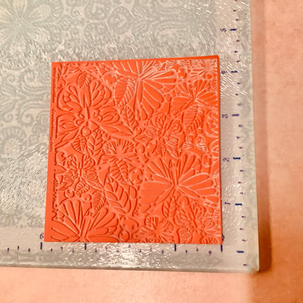 Rubber Stamp Wild Butterflies butterfly pattern polymer clay texture stamp - Create Along 