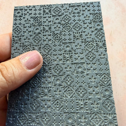 Tiled Rubber Clay stamp texture Mediterranean tiles boho BF