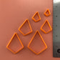 Wide Kite Drop basics polymer clay cutter set of 6 collar