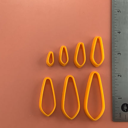 Droplet Drop basics polymer clay cutter set | 7 drop collar petal cutters - Create Along 