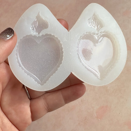Flaming Heart Milagro Earrings Silicone mold Valentine - Create Along 