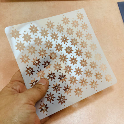 Norwegian Star Quilt Mylar Stencil texture sheets for polymer clay earrings art jewelry mixed media - Create Along 
