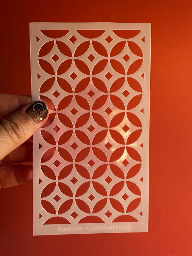 Illuminate polymer clay crafting mylar stencil texture sheet - Create Along 