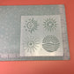 Many Suns Mylar Stencil clay journal texture sheet moon celestial