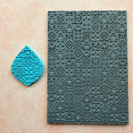 Tiled Rubber Clay stamp texture Mediterranean tiles boho BF
