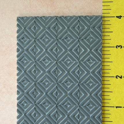 Art Deco Squares Rubber Stamp Texture Sheet Mat for polymer clay metal clay mixed media art