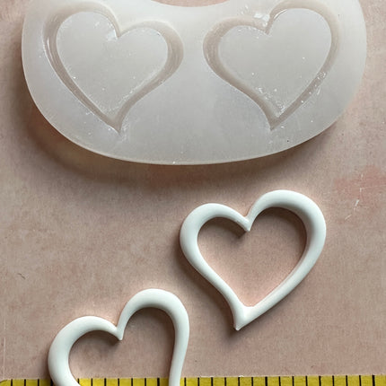 Open Heart Link Earrings Silicone mold Valentine - Create Along 