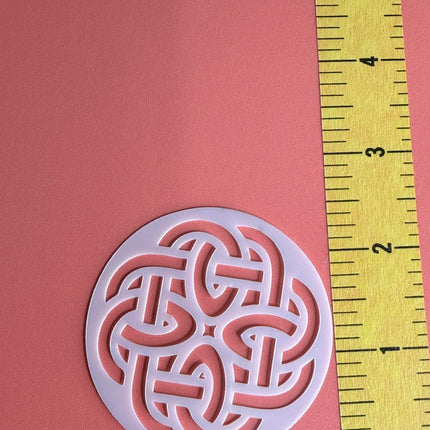 Celtic Coins round polymer clay art stencil texture