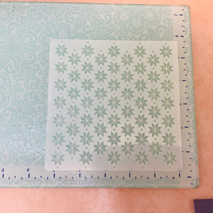 Norwegian Star Quilt Mylar Stencil texture sheets for polymer clay earrings art jewelry mixed media - Create Along 