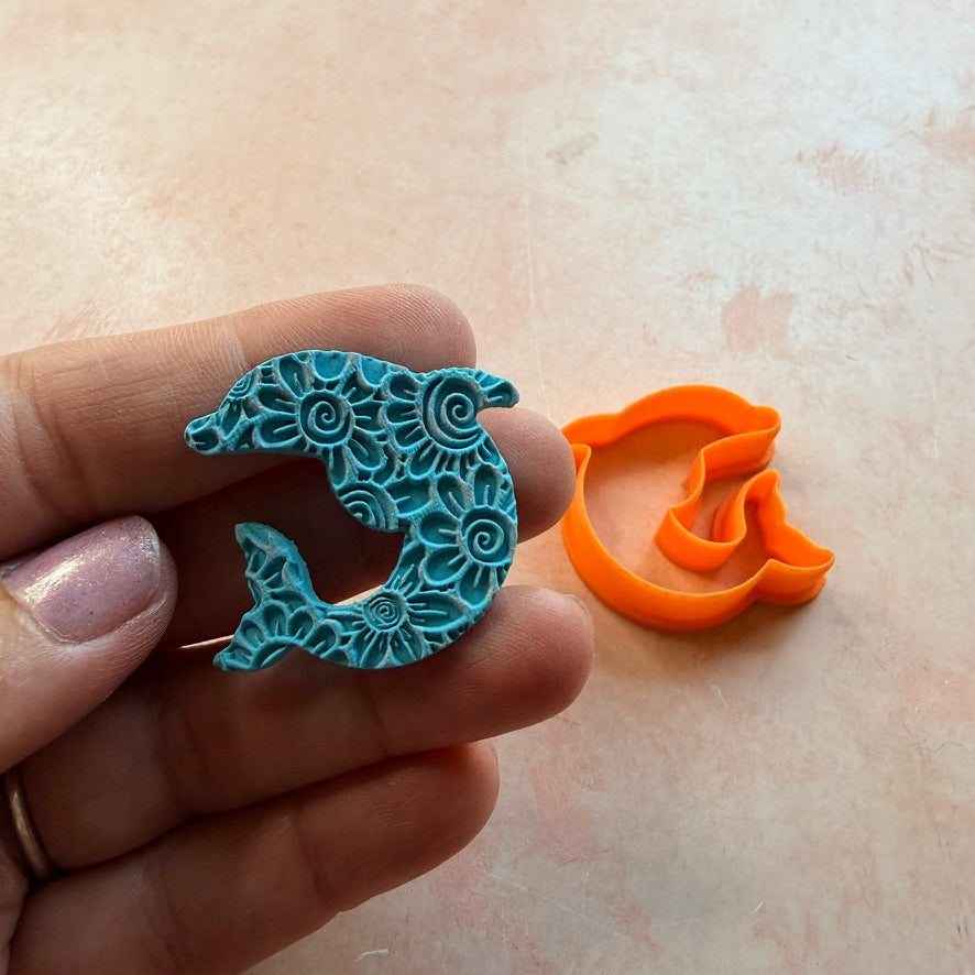 Arched Dolphin polymer clay jewelry cutter