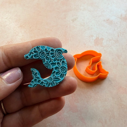 Arched Dolphin polymer clay jewelry cutter