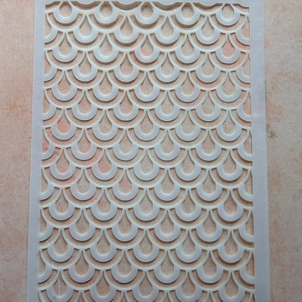 Big Art Deco Mermaid Scales Mylar Stencil Texture sheet