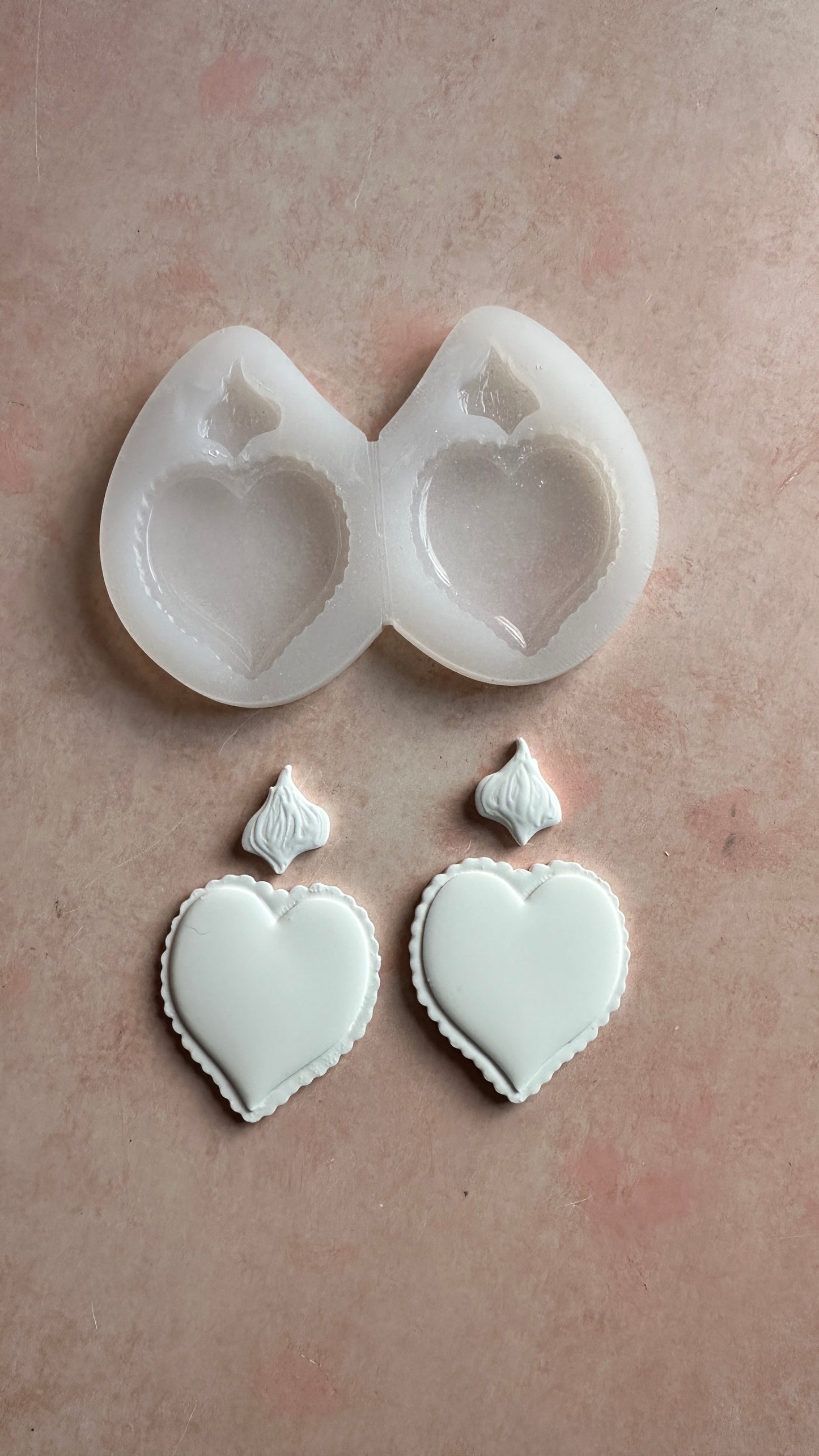 Flaming Heart Milagro Earrings Silicone mold Valentine - Create Along 