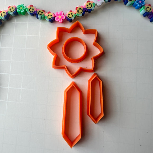 Lotus & Crystals Cutter Set | 4-Piece Polymer Clay Cutter Set for Statement Jewelry - Create Along 
