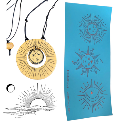 Silkscreen Polymer Celestial Circles Stencil for polymer clay - Create Along 