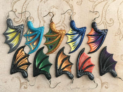 Dragon Bat Devil Wings silicone mold polymer clay UV resin earrings crafting - Create Along 