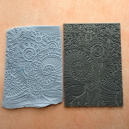 Spiral Snails Texture Mat rubber Stamp for polymer clay paper Gelli plate and resin ZIA