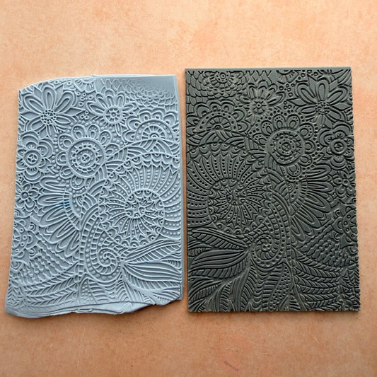 Spiral Snails Texture Mat rubber Stamp for polymer clay paper Gelli plate and resin ZIA