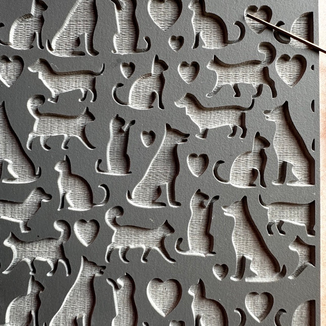 Furbabies cat dog polymer clay rubber stamp mat - Create Along 