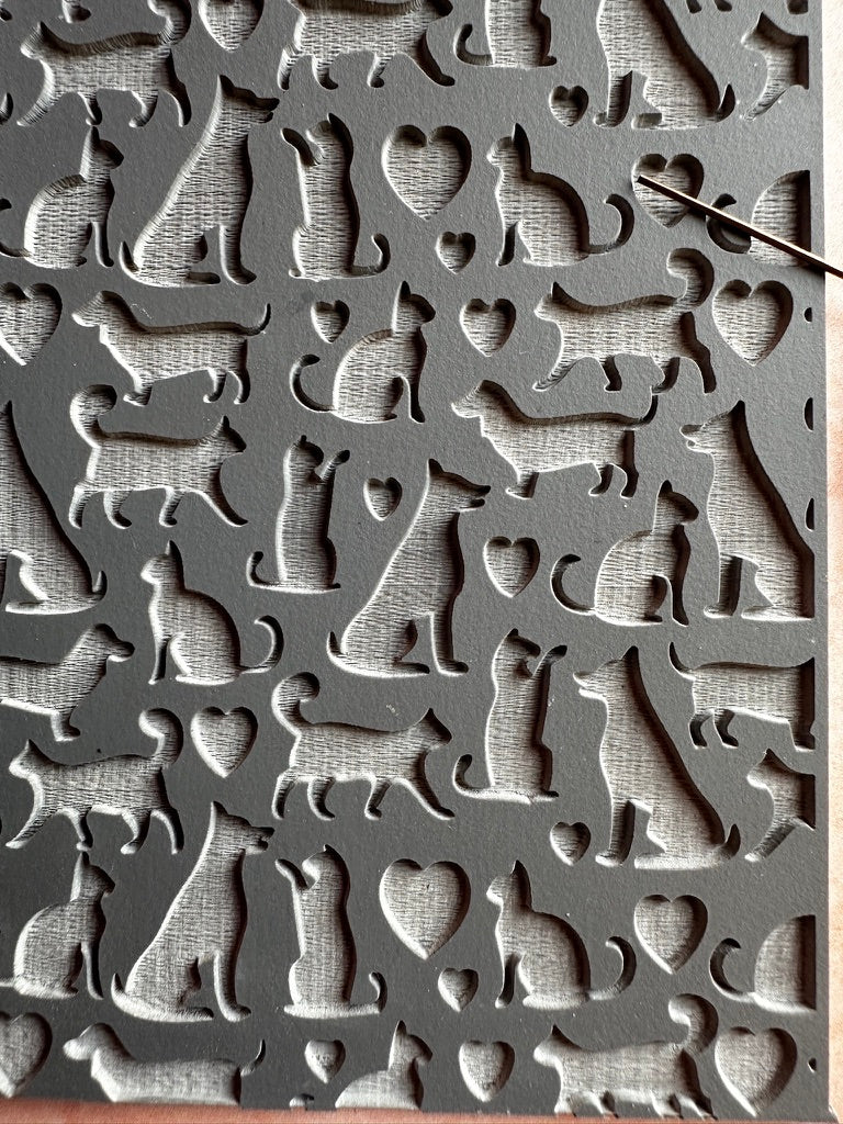 Furbabies cat dog polymer clay rubber stamp mat - Create Along 