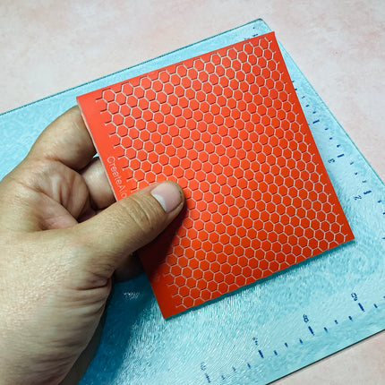 Honeycomb Rubber Stamp Texture Sheet Mat for polymer clay metal clay mixed media art - Create Along 