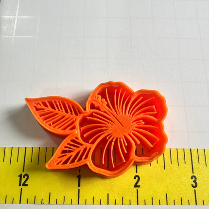 Hibiscus Impression Cutter | 2” Detailed Polymer Clay Cutter for Brooches & Statement Jewelry - Create Along 