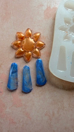 Sun Flower with Drops Silicone UV resin liquid clay mold