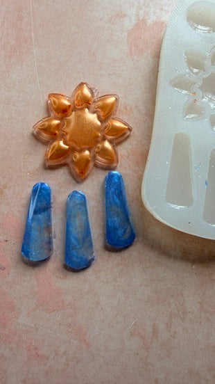 Sun Flower with Drops Silicone UV resin liquid clay mold