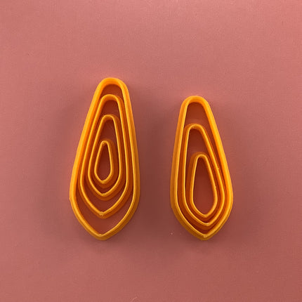 Droplet Drop basics polymer clay cutter set | 7 drop collar petal cutters - Create Along 