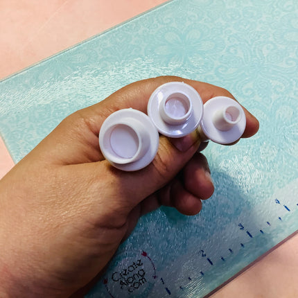 Mini Round circle Plunger Set Of 3 Graduated Sizes Jewelry Sized polymer clay cutters - Create Along 