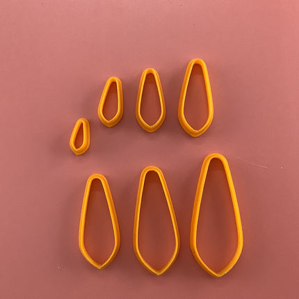 Droplet Drop basics polymer clay cutter set | 7 drop collar petal cutters - Create Along 