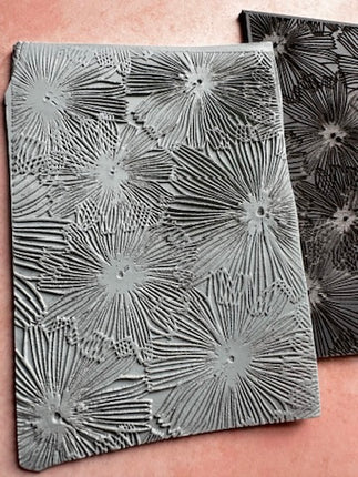 Wishing Flower Polymer Clay Rubber Stamp Texture Sheet Mat - Create Along 