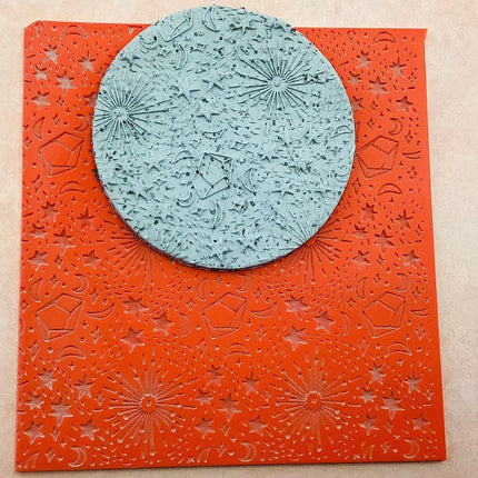Esoteric Starshine Rubber Stamp Texture Sheet Mat for polymer clay metal clay mixed media art - Create Along 
