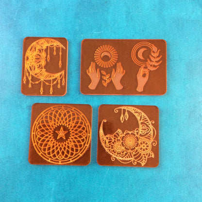 Mystical Dreams Deco Disc stamps texture polymer clay art jewelry mixed-media