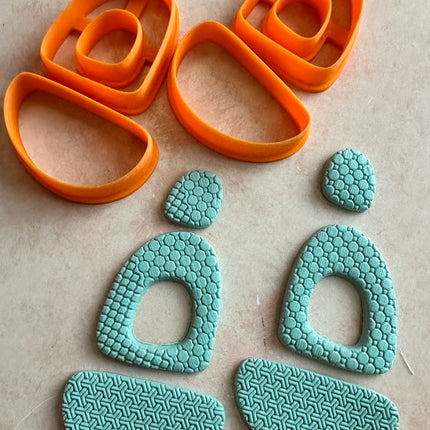 Halo Drop polymer clay mirrored earring cutters arch donut style cutout - Create Along 