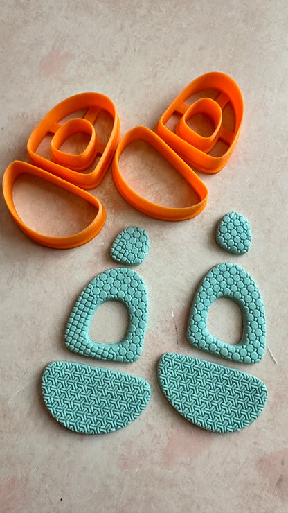 Halo Drop polymer clay mirrored earring cutters arch donut style cutout - Create Along 