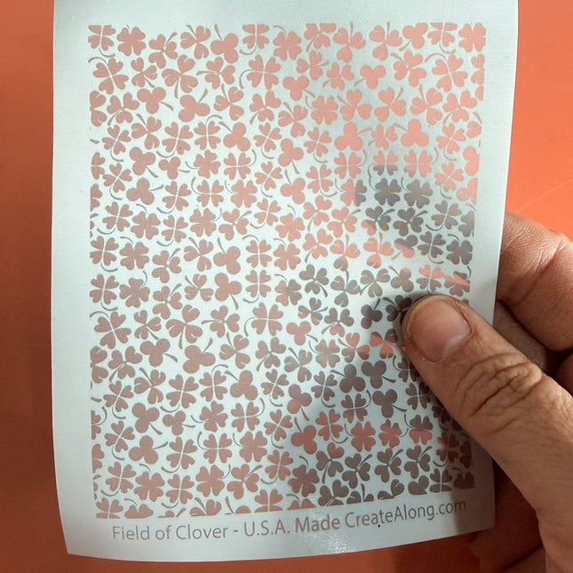 Field of Clover Shamrock polymer clay silkscreen