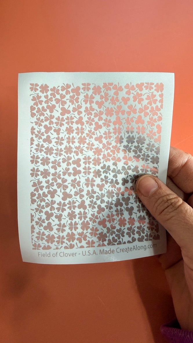 Field of Clover Shamrock polymer clay silkscreen