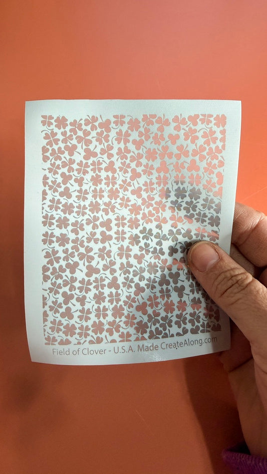 Field of Clover Shamrock polymer clay silkscreen