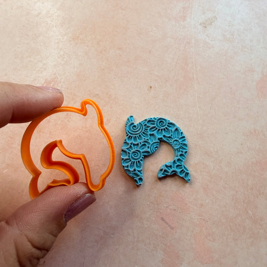 Arched Dolphin polymer clay jewelry cutter