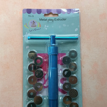 Clay Extruder Tool - Blue Aluminum Twist handle