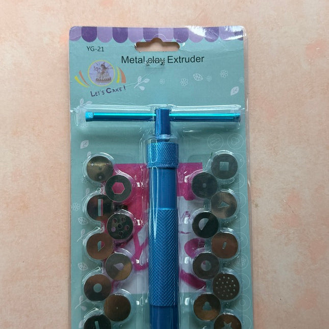 Clay Extruder Tool - Blue Aluminum Twist handle