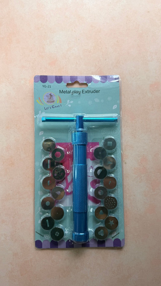 Clay Extruder Tool - Blue Aluminum Twist handle