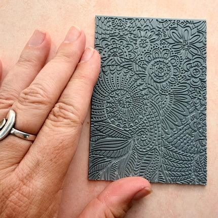 Spiral Snails Texture Mat rubber Stamp for polymer clay paper Gelli plate and resin ZIA