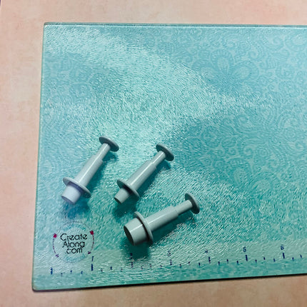 Mini Round circle Plunger Set Of 3 Graduated Sizes Jewelry Sized polymer clay cutters - Create Along 