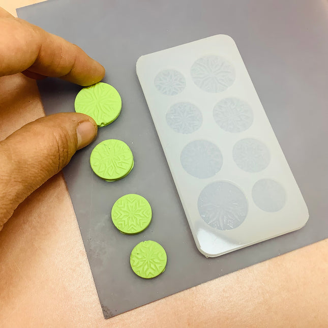 Nordic Snowflake Stud Clay Resin Earring toppers Silicone polymer clay mold Christmas - Create Along 