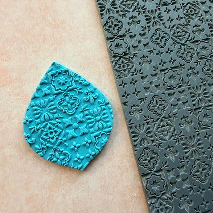 Tiled Rubber Clay stamp texture Mediterranean tiles boho BF