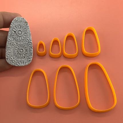 Abundant Drop basics polymer clay cutter set of 7 collar earrings - Create Along 